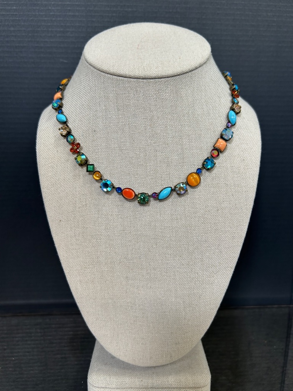 Sorrelli Colorful Multi-Stone Womenโs Necklace - Turquoise & Orange